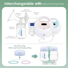 Maymom Pump Parts Compatible with Spectra S2 S1, 13mm Flange Valve Tube Bottle Backflow Protector, Not Original Spectra S2 Replacement Pump Parts Duckbill Valve Bottle