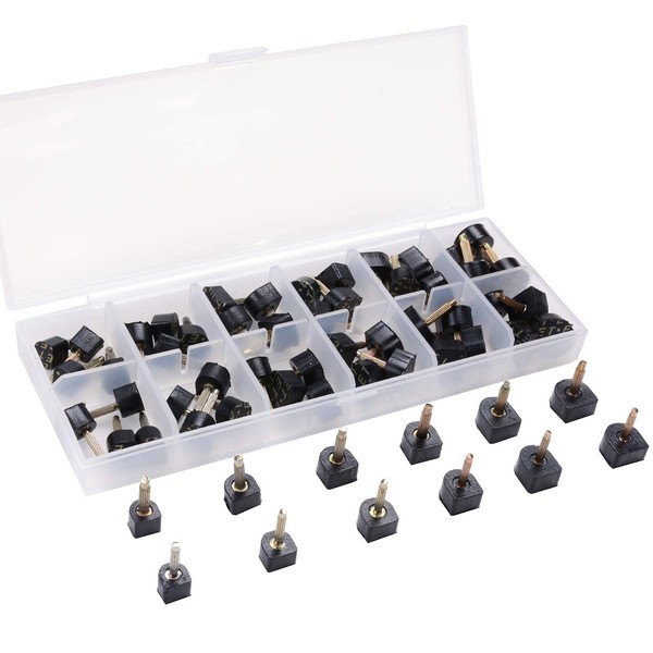 24 Pairs High Heel Tips Shoes Replacement Tap Caps,6 Size,8,/9/10/11/12/12.5mm,U-Shape, Black