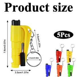 Window Breaker, 5 Pack Car Window Breaker and Seat Belt Cutter, Emergency Escape Tool for Vehicles, Life Hammer with Seatbelt Cutter, Compact and Lightweight Design for Car Safety