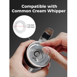 SimCoker Head Gasket for Whipped Cream Dispenser,2 pcs Replacement Part fit Most Whipped Cream Maker,Leak-Proof Seal,Transparent