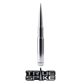 TRUE SPIKE 9 inch SILVER PENETRATOR FAT BULLET ANTENNA with ANTI-THEFT + COPPER COIL in Heavy Gauge CNC Machined Billet Aluminum Short Compatible with Toyota Tundra