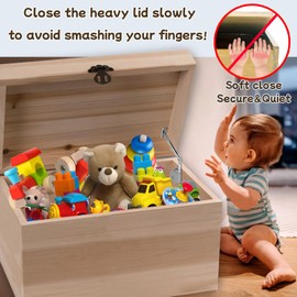2 Pack | Soft Close Hinges for Toy Boxes, Wooden Chests, Cedar Storage, Trunks & Benches | Tension Adjustable Slow Down Chest Hinges | Cabinet Slow Close Hinges for Lift up Flip Doors.