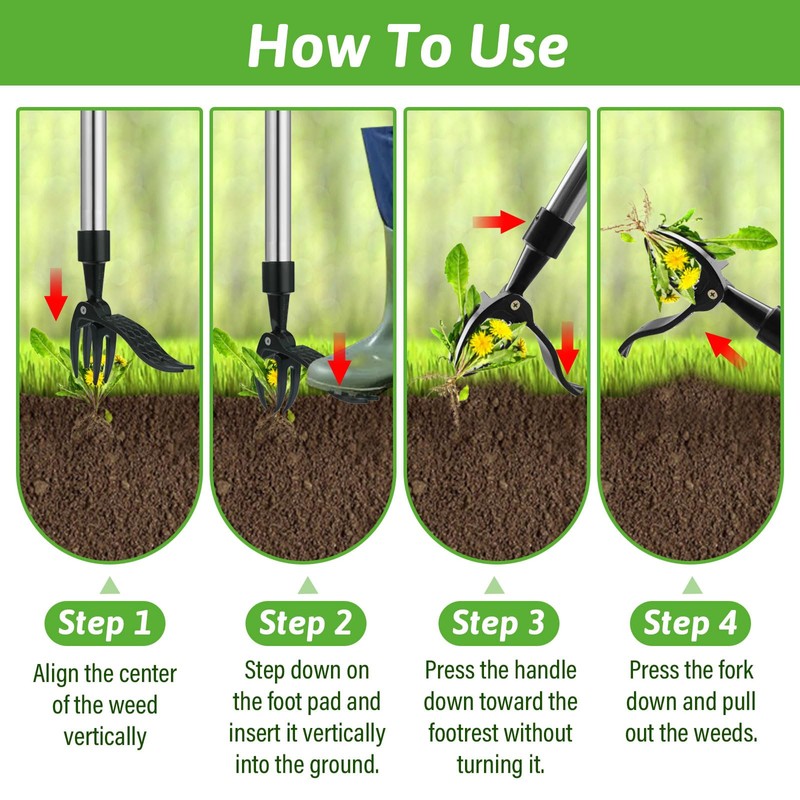 Weed Puller,Stand Up Weeder Hand Tool Weed Remover Tool with