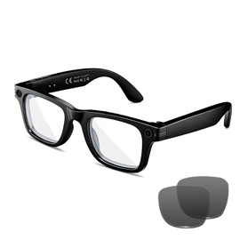 Gafas Inteligentes AI con Cámara de 8 MP, Video de 1080P y Foto HD, Audio Bluetooth, Asistente de Voz AI, Traducción en Tiempo Real, Reconocimiento de Objetos, Llamadas con Cancelación de
