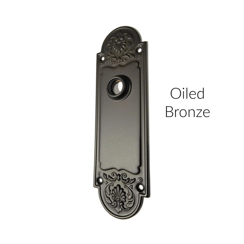 Refined antique style door trim escutcheon plate in the Polished