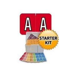 Barkley ABKM, BRPK Color Code Starter Kit. Colors are Bright, 1" x 1-1/2" Mylar Covered. Recipe Box with Sheet Labels and A-Z Index. Refill Labels are Very Inexpensive.