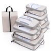 Meowoo Compression Packing Cubes 7 Set, Ripstop Mesh Travel Organizers