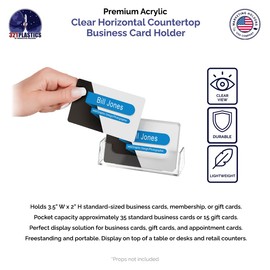Marketing Holders 5 Pack Business Card Holder Desktop Display for 3.5" x 2" Appointment Reminder and Contact Cards at Medical and Dental Offices Lightweight Clear Acrylic Take A Card Display