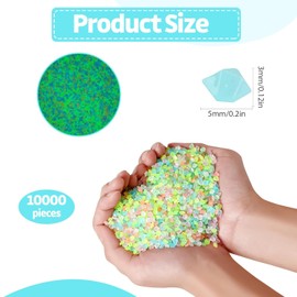 Pack of 10,000 Luminous Stones, 3-5 mm Gemstones for Children, Garden, Decorative Stones, Luminous Stones, Aquarium Stones, Fluorescent Stones for Garden, Aquarium, Children's Room, Balcony Decoration