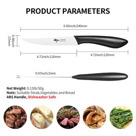 MAD SHARK Premium Steak Knife Set of 8, 4.5-inch Serrated Knives, High Carbon German Stainless Steel, Triple Rivet Construction, Perfectly Packaged in a Gift Box (Steak Knives Set of 8)