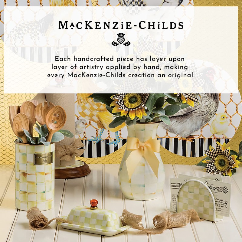 MACKENZIE-CHILDS Parchment Check Enamel Breakfast Bowl, Single Cereal Bowl