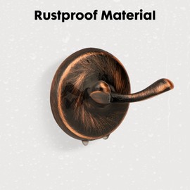 Ntipox Oil Rubbed Bronze Towel Hooks Antique, 2 Pack Coat Robe Hook Heavy Duty Bathroom Double Hook Wall Mounted, Hand Towel Hooks for Kitchen