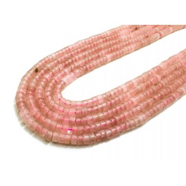 Perfect Gems Natural Pink Rose Quartz Polished Rondelle Heishi Disc 4mm Gemstone Beads RD33