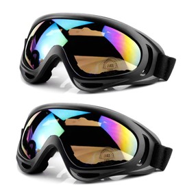 MUSELK Pack of 2 Ski Snowboard Goggles, Ski Goggles Anti Fog UV Protective Goggles Motorcycle Goggles Outdoor Activities Skiing Cycling Snowboard Hiking Eye Protection, Unisex