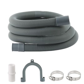 2 m Drain Hose Washing Machine Drain Hose with Drain Hose Connector and 2 Hose Clamps for Washing Machine Dishwasher and Dryer (2 m)