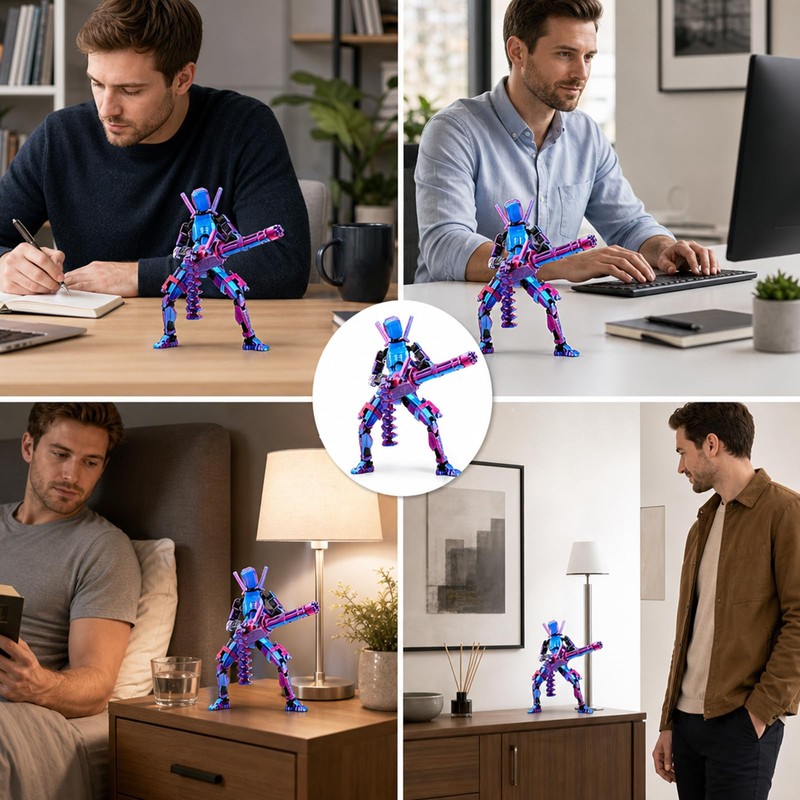JaiZvt 1-Piece T13 Action Figure, 3D Printed Poseable Dummy 13
