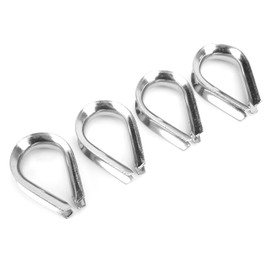 ANKROYU 4 PCS 12mm M12 Wire Rope Cable Thimbles, Antirust Stainless Steel Cable Lug Heart Thimble, Multifunction Cable End Thimbles for Boat Rigging