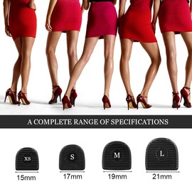 OHREN High Quality Heel Protectors for High Heels, Rubber Heel Protector, Non-Slip Heel Protection, Replacement Caps for Weddings & Outdoors, 8 Pairs in 4 Sizes (XS, S, M, L), Black & Transparent