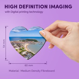 1x Heart MDF Magnet 6cm - Scarborough Seafront Beach England UK - Fridge Locker Office Whiteboard Toolbox #51984