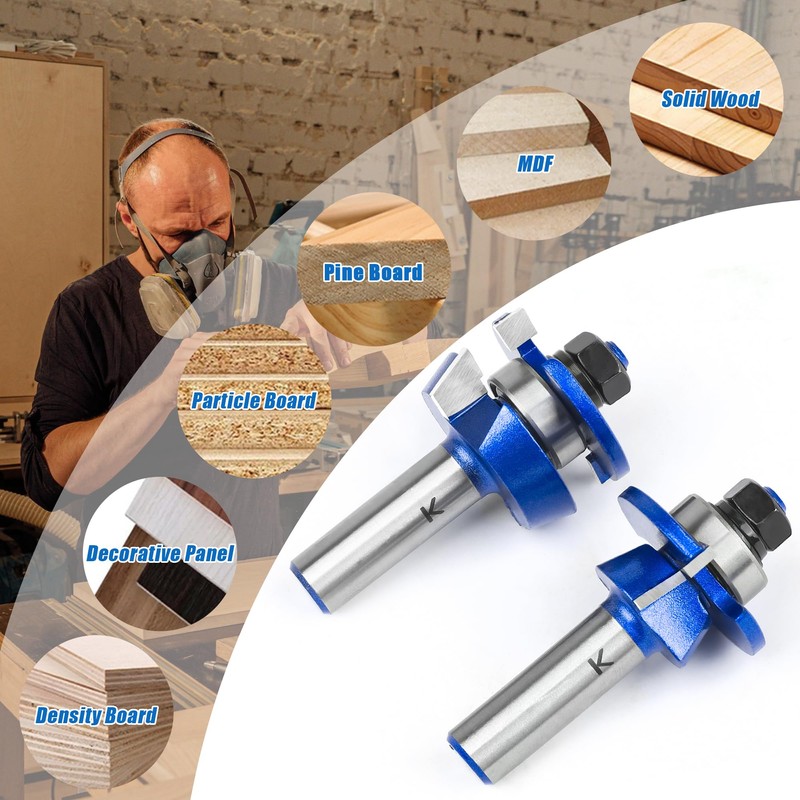 SMJXTOP 2Pcs Shaker Style Rail and Stile Router Bits Set
