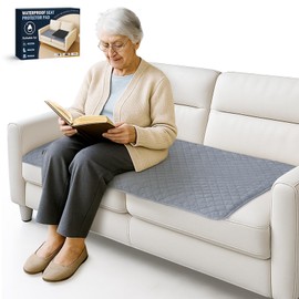 taotaole Absorbent Waterproof Seat Protector Pads for Incontinence Adults, Washable Bed Pads for Elder Babys Pets, Non-Slip Chair Cover for Sofa/Wheelchair/Armchair/Car Seat, 110 * 55cm, Grey