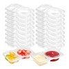PEAPIN 20PCS Reusable Double Food Containers Compartment Condiment Containers Thickened