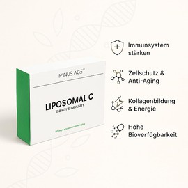 Minus Age Liposomal Vitamin C - 90 Capsules - 420 mg Vitamin C Liposomal High Dose - Liposomal Vitamin C to Support the Immune System - Dietary Supplement without Additives - 90 Day Supply