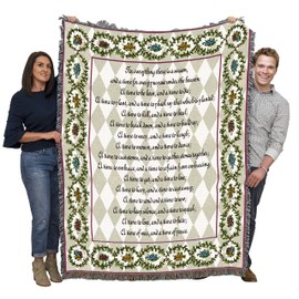 Pure Country Weavers Every Season Blanket - Scriptures Ecclesiastes 3:1-8 - Religious Gift Tapestry Throw Woven from Cotton - Made in The USA (72x54)