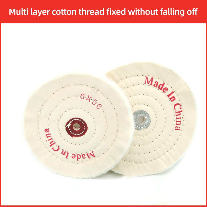 Wjelet 2Pcs 6 Inch Professional Buffing Polishing Wheels for Bench