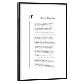 artboxONE Poster with Black Frame 30 x 20 cm Typography If by Rudyard Kipling - Picture Rudyard Kipling