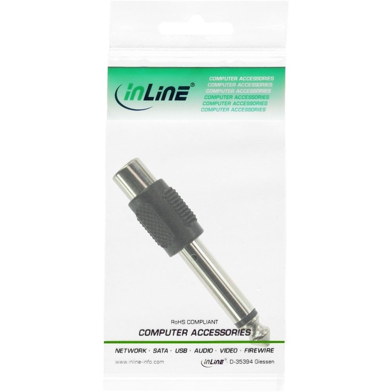 Audio adaptor, InLine®, 6.3mm M to RCA F, mono