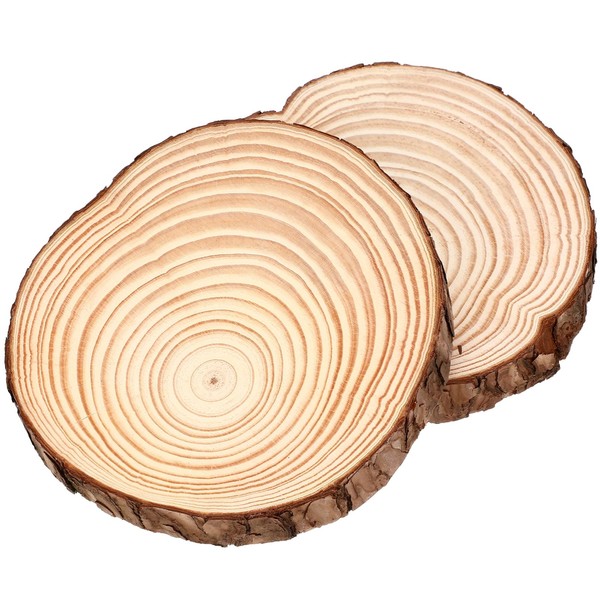 Lurrose 2PCS Large Wood Slices for Centerpieces Wood Rounds Tables