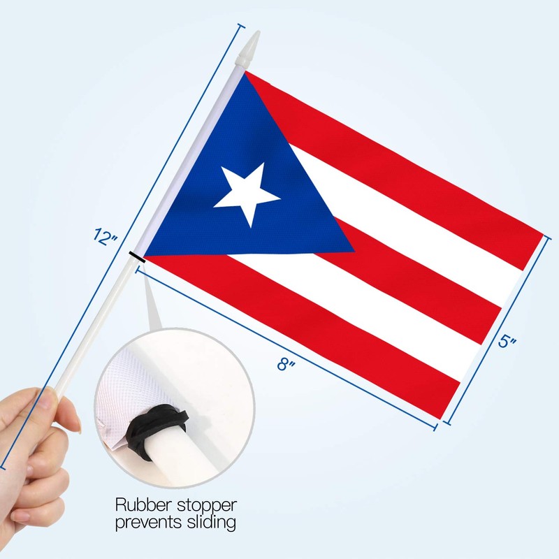 Anley Puerto Rico Mini Flag 12 Pack - Hand Held