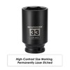 MIXPOWER 1/2" Drive Deep Impact Socket, CR-MO, 33 mm, METRIC,