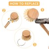 Patelai 8 Pieces Dish Brush with Wood Handle, Natural Dish