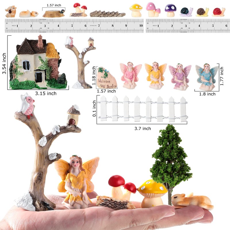 31 Pieces Fairy Garden Accessories Miniatures Fairy House Supplies Girl