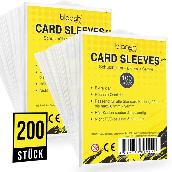 blaash® Card Sleeves | 200 Premium Sleeves | Transparent Card