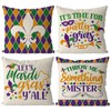GAGEC Mardi Gras Pillow Covers 18x18 Inch Set of 4