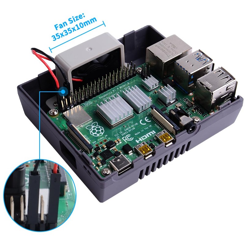 GeeekPi Case for Raspberry Pi 4, Pi 4 Case with