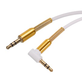 MECCANIXITY 3.5mm TRS Aux Cable Male to Male Auxiliary Audio HiFi Headphone Cord 3.3ft Nylon Braided for Phone Headphone Speaker Stereo Echo, White