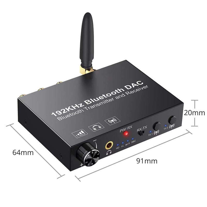 Aswalling 192KHz Bluetooth Converter Wireless Audio Transmitter Receiver Digital Optical