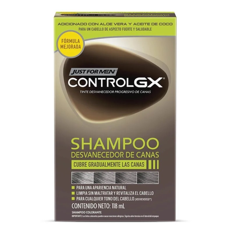 Shampoo Just for Men Control Gx, Desvanecedor Progresivo De Canas,