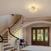 Modern Small Crystal Ceiling Light Fixture, 4-Light Gold Crystal Sputnik