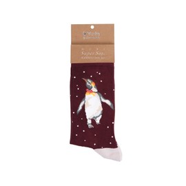 Wrendale Designs by Hannah Dale Christmas King' penguin Men's Socks