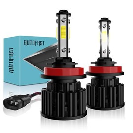 LED H11 H8 H9 para Faros Delanteros Auto 160W 20000LM 400% Brillo-2 Piezas | 6500K Luz Blanca, 4 Caras Chip COB, Canbus Sin Erro, Focos H11 LED Luces 