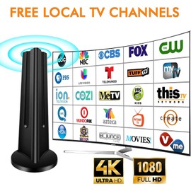 TV Antenna, Digital HD Portable TV Antenna Indoor, 360° Reception&Strong Magnetic Base Digital Antenna, Long 130+ Miles Range - Support 4K 1080p and All TV's - for Car or Home