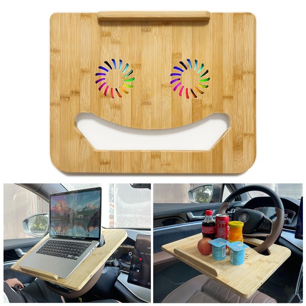 Smiley Car Steering Wheel Laptop Cooling Desk,Quiet Cooling Fan with