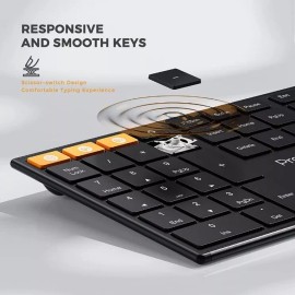Ultra Left-Handed Wireless Keyboard Bluetooth 2.4G Ultra-Thin Rechargeable Silent NEW!