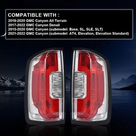 GRAND ORANGE Tail Light Assembly Rear Lights w/Bulbs Compatible with GMC Canyon 2018 2019 2020 2021 2022 Right Passenger Side Taillight Brake Lamp 84328813 GM2801273