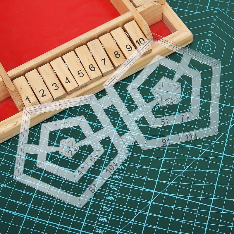 Quilting Ruler, Double Pentagon Quilting Rulers Transparent Acrylic Patchwork Sewing